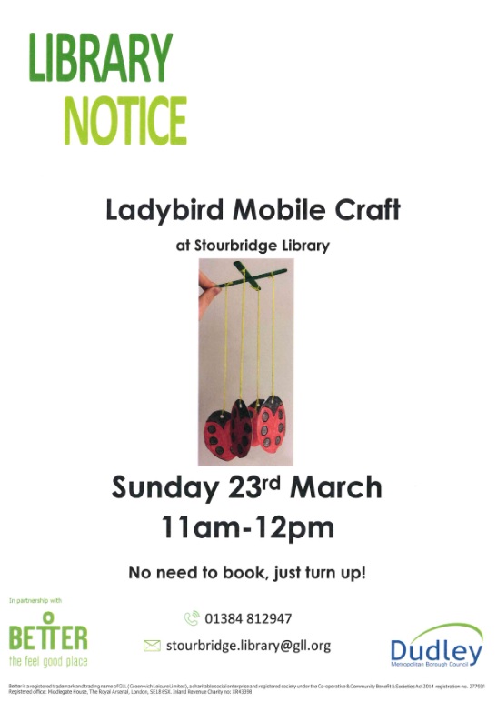 Stourbridge Library - Ladybird Mobile Craft